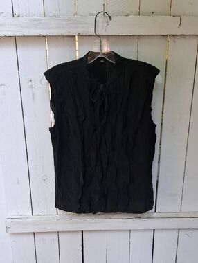Banana Republic Black Sleeveless Textured Tie-Neck Camisole